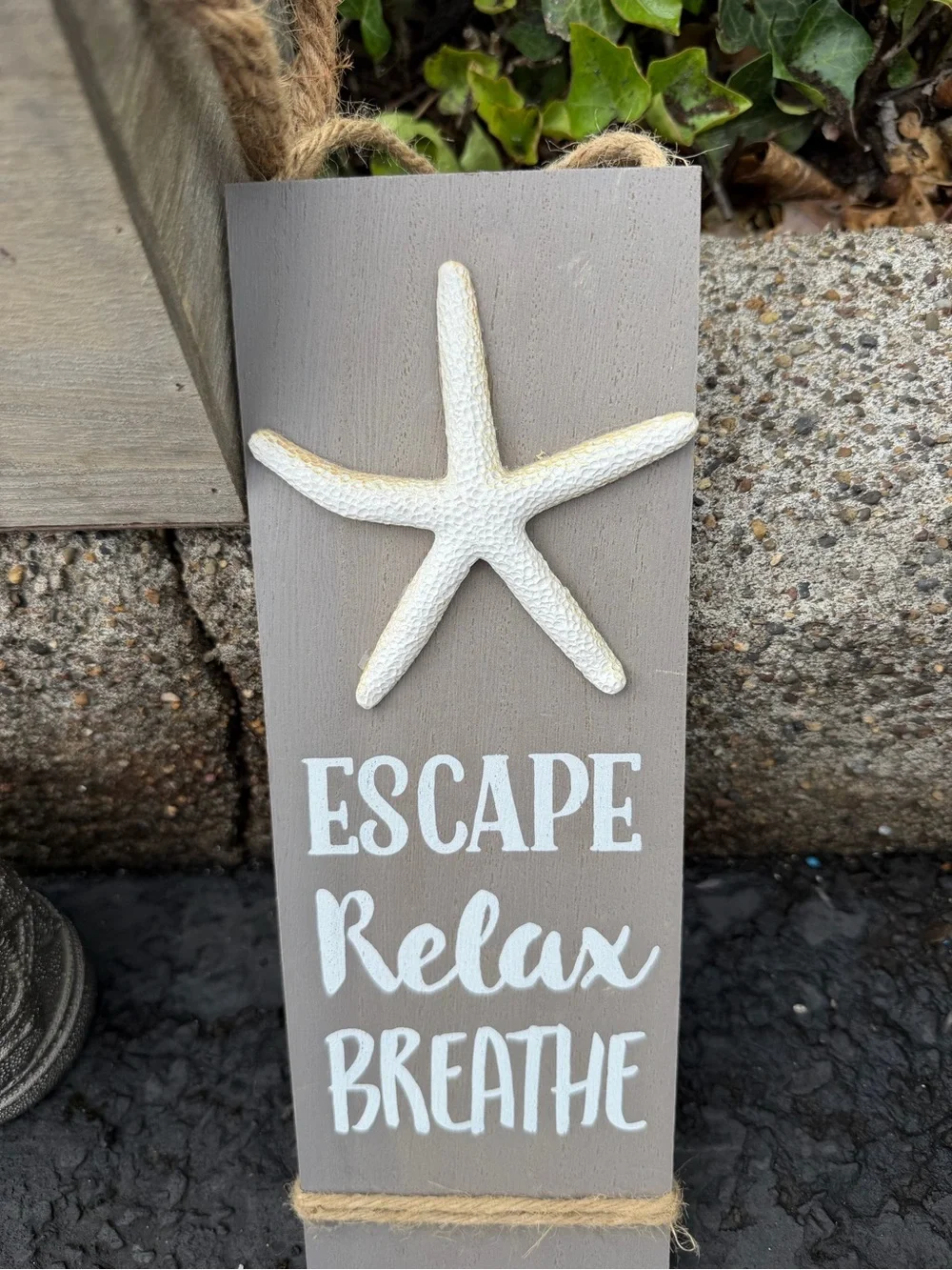 Coastal Gray Wooden Vanity Tray with Rope Accents